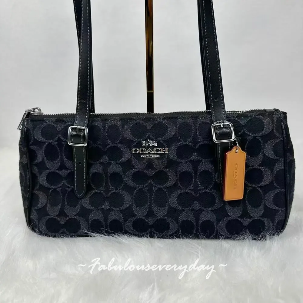 Coach Asher Shoulder Bag In Signature Denim CDB92 Denim/Silver/Black NWT